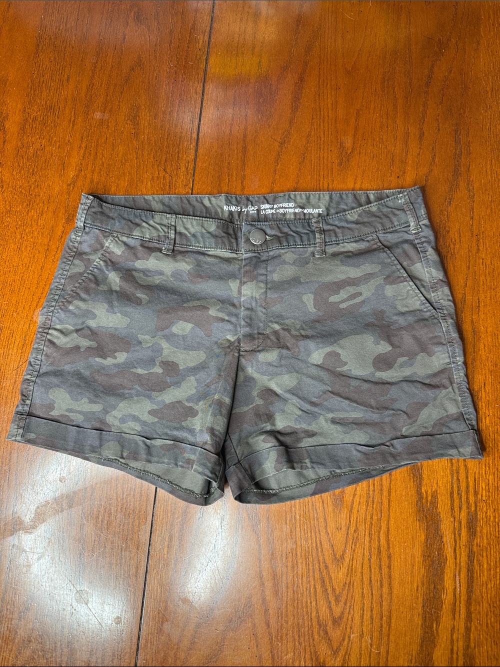 Women’s GAP Camouflage Shorts - Olive Camo, Size: 10